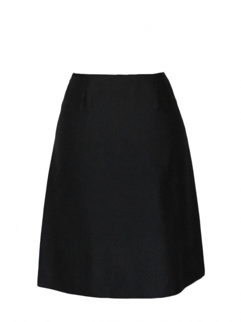 High waist black silk skirt with vent at back Retail price €650 Size 34/36