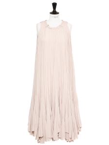 Pale pink pleated smock long dress Retail price 3500€ Size 34/36