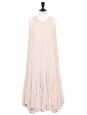 Pale pink pleated smock long dress Retail price €3500 Size 34/36