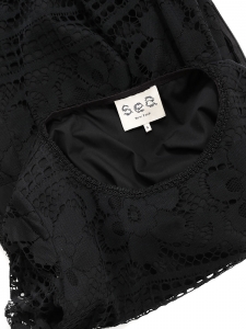 SEA NY Robe manches courtes en dentelle noire Px boutique $445 Taille 36