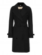 Trench manteau HERRINGBONE mi-long en laine et cachemire noir Prix boutique 1300€ Taille 38