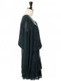 Robe à smocks manches longues en mousseline vert sapin Px boutique 260€ Taille 34