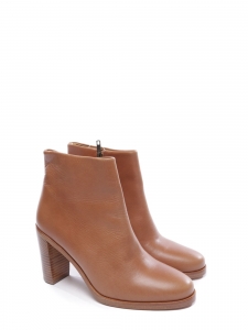 APC PARIS CHIC Brown leather ankle heel boots NEW Retail price 360€ Size 40