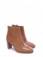 CHIC Brown leather ankle heel boots NEW Retail price 360€ Size 40
