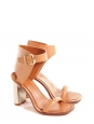 BAM BAM Nude leather ankle strap silver heeled sandals Retail price €650 Size 38.5