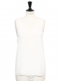 ICONIC Ivory white silk crepe tank top Retail price €390 Size 40
