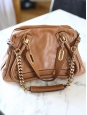 Chestnut brown calfskin leather Medium Paraty chain double carry bag Retail price €1910