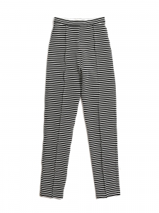 Thin black and white stripes slim fit high waist pants Retail price €215 Size XS