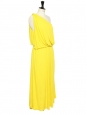 LANVIN Robe de cocktail longue drapée asymetrique jaune vif Prix boutique 1550€ Taille 38