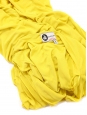 Bright yellow draped Grecian one shoulder midi length cocktail dress Retail price €1550 Size 38