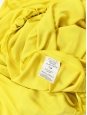 Bright yellow draped Grecian one shoulder midi length cocktail dress Retail price €1550 Size 38