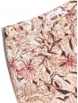 Beige, pink and burgundy floral print slim fit jeans Retail price €260 Size 36