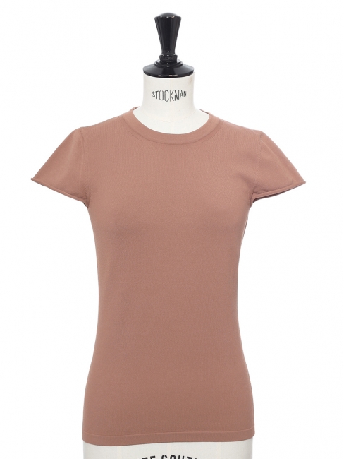 Old pink stretch jersey short sleeves top Retail price €865 Size XS