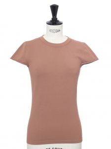 Old pink stretch jersey short sleeves top Retail price €865 Size XS