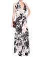 Black, white and pink tropical palm print overalls  Retail price €1000 Size 36
