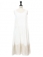Ivory white silk crepe pleated cocktail or bridal dress Retail price €2000 Size 36/38