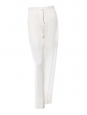 Ivory white crepe fluid pants with gold zip Retail price €800 Size 38