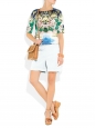 Hawaii printed cotton short sleeved blouse Retail price €490 Size 36