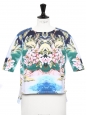 Hawaii printed cotton short sleeved blouse Retail price €490 Size 36