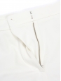 White cropped crepe wide-leg pants Size S
