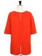 Top blouse manches courtes dos boutonné rouge coquelicot Px boutique 430€ Taille 38
