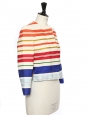 Veste courte en soie et coton rayée multicolor Prix boutique 1400€ Taille 36