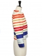 Multicolor striped silk and cotton cinched cropped jacket Retail price €1400 Size 36