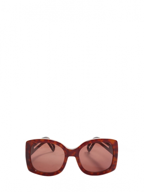 Brown burgundy tortoiseshell havana acetate oversize square CL 2123 sunglasses Retail price €300
