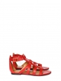 Sandales gladiators plates en cuir rouge NEUVES Prix boutique 475€ Taille 36,5