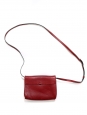 JUNE burgundy and cherry red leather long strap mini bag