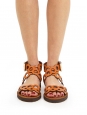 Laser cut camel brown flat sandals Retail price $715 Size 37.5