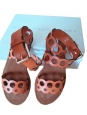 Laser cut camel brown flat sandals Retail price $715 Size 37.5