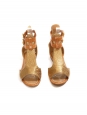 Copper gold embossed leather flat sandals Retail price €480 NEW Size 36