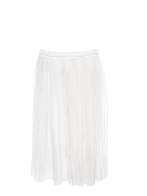 Low waist white pleated midi skirt Retail price €600 Size 34