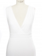 Robe longue décolleté V cintrée en modal blanc Prix boutique $470 Taille 40