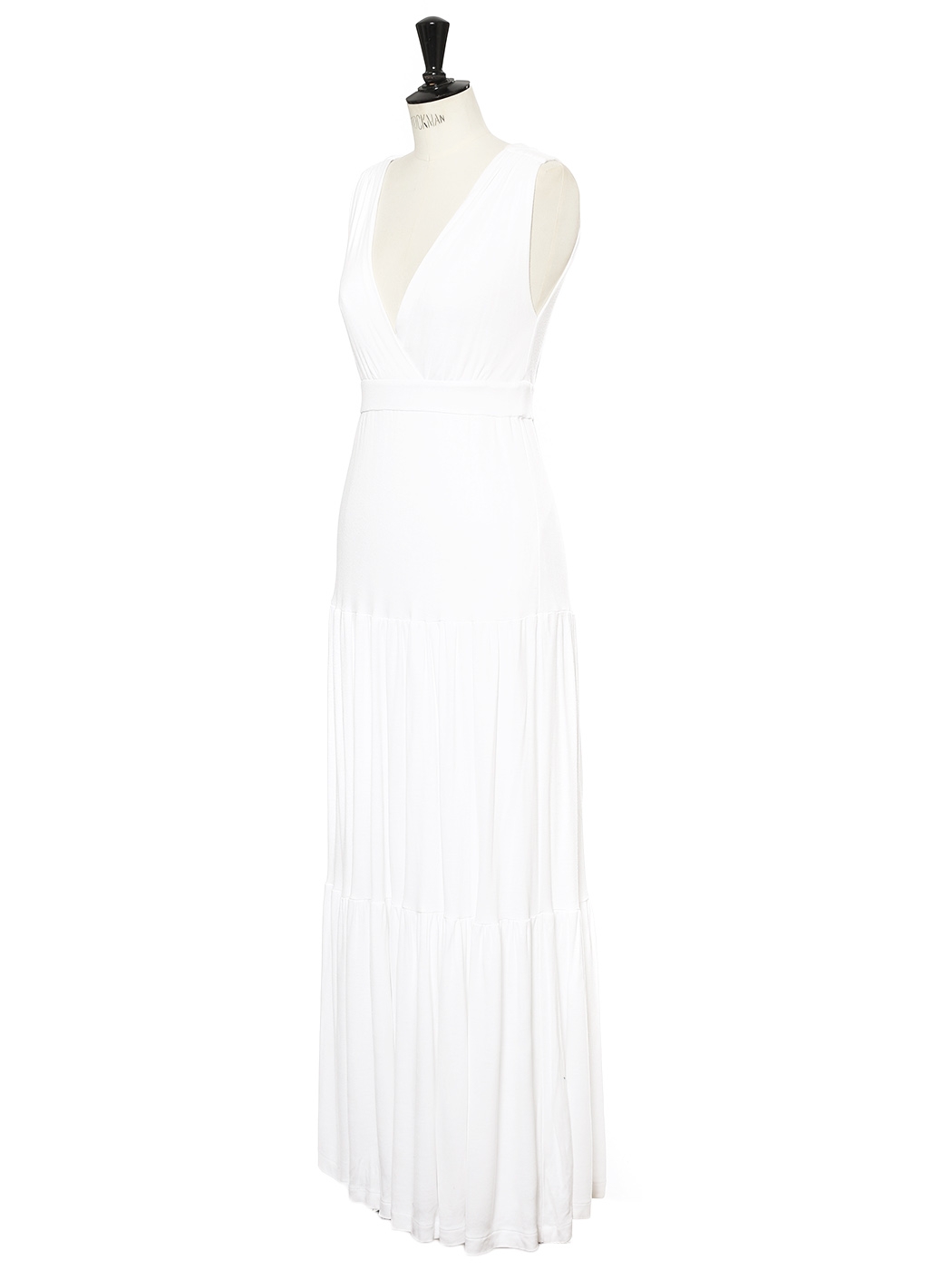 White modal cinched maxi dress ...