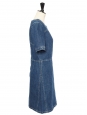 Robe manches courtes en lin et coton jean bleu denim brut Px boutique 750€ Taille 36