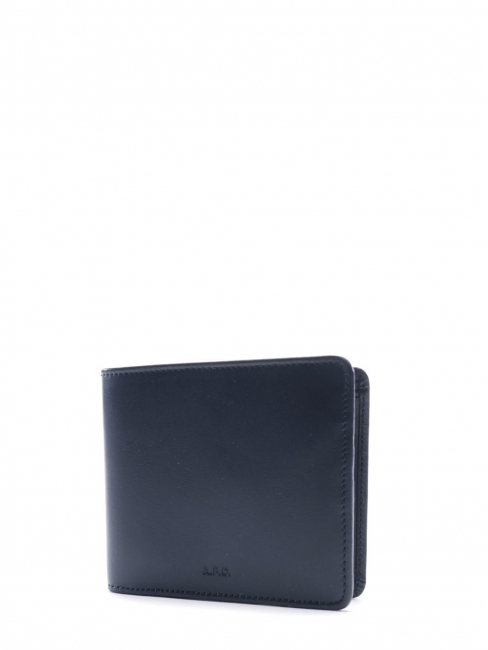 Portefeuille compact en cuir bleu marine Prix boutique 150€