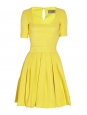 Robe FLAME col carré en jersey stretch jaune soleil Px boutique 1150€ Taille 34