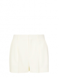 CHLOE High waist white pleated crepe shorts Retail price €490 Size 34