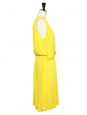 Robe de cocktail longue drapée asymetrique jaune vif Prix boutique 1550€ Taille 38