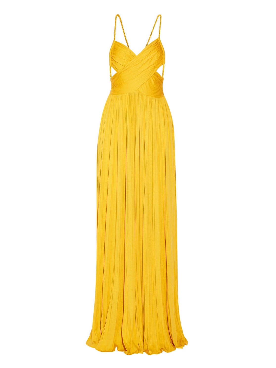 Louise Paris - RACHEL ZOE KIM Sunflower yellow plissé silk jersey maxi ...