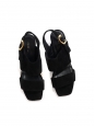 Sandales à talon épais en suede noir Prix boutique €680 Taille 35