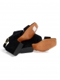 Black suede leather slingback heel sandals Retail price $680 Size 35