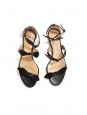 Sandales plates MIKE en cuir noir et petit noeud Prix boutique 540€ Taille 36,5