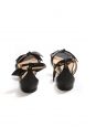 Sandales plates MIKE en cuir noir et petit noeud Prix boutique 540€ Taille 36,5