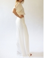 White crepe high waist flared maxi pants Retail price €750 Size 36