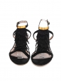 Black suede fringed flat sandals Retail price €450 Size 38.5