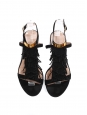 Black suede fringed flat sandals Retail price €450 Size 38.5