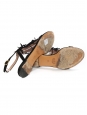 Sandales plates à franges en suède noir Prix boutique 450€ Taille 38,5
